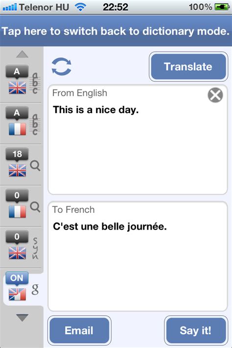 dictionary translation in French .